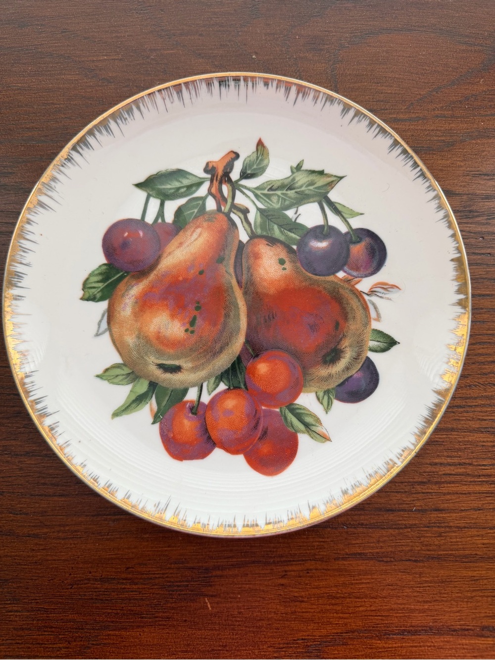 Vintage Decorative Plate Fruit Gold Rim Made in Japan. ARDCO